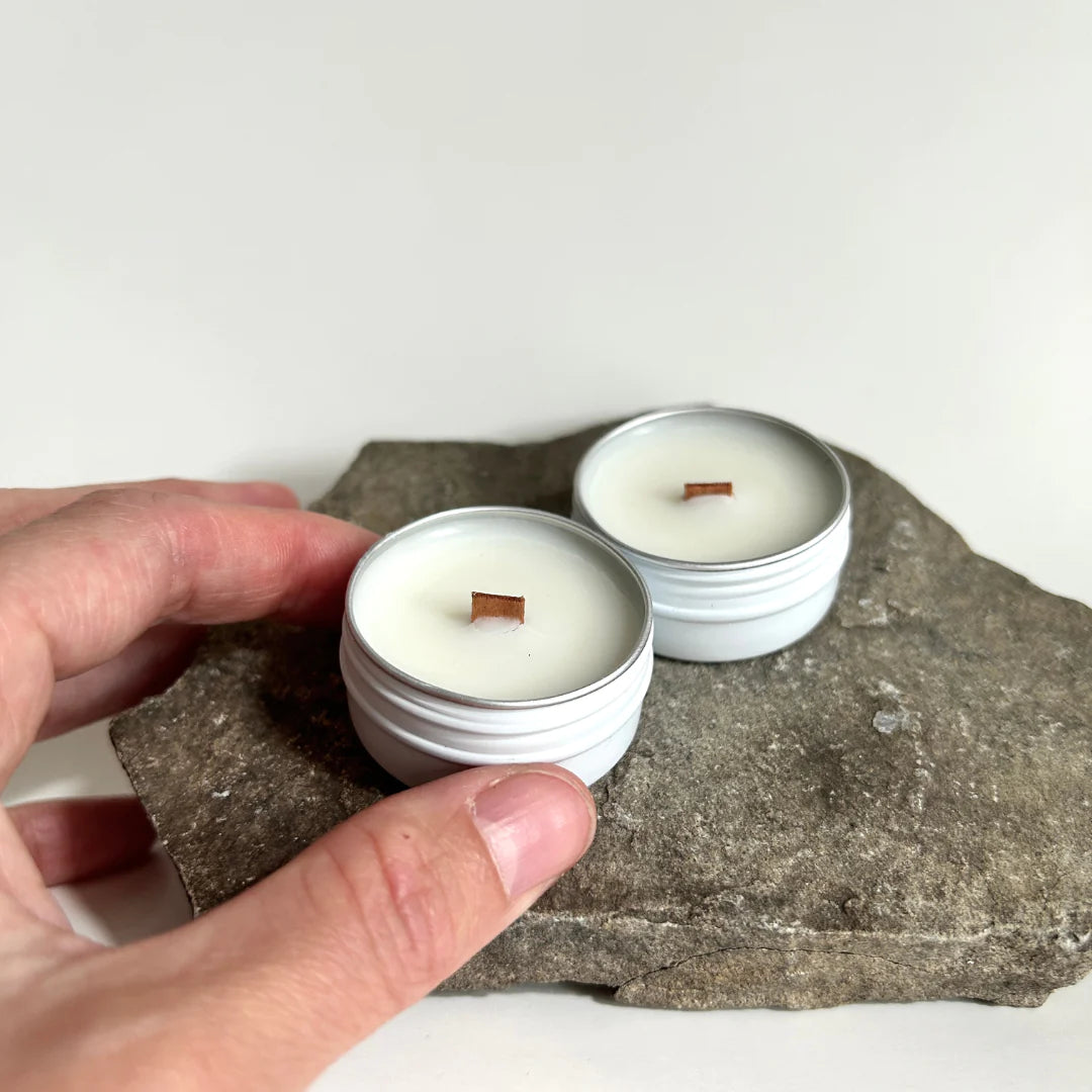 Mini bougie - kit découverte - mèche en bois - chandelle fait au quebecc