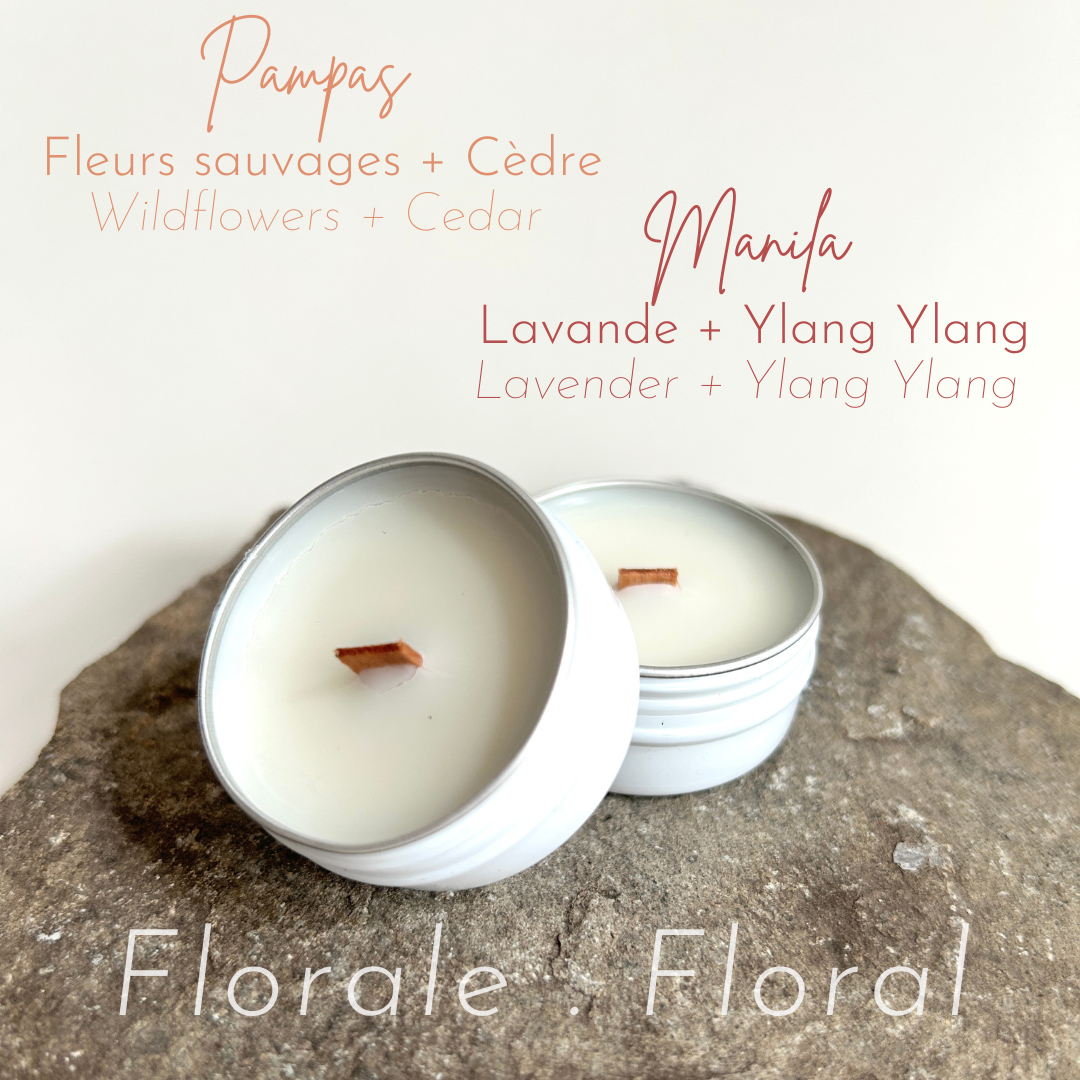 Kit de découverte Florale mini bougie Coton Corail