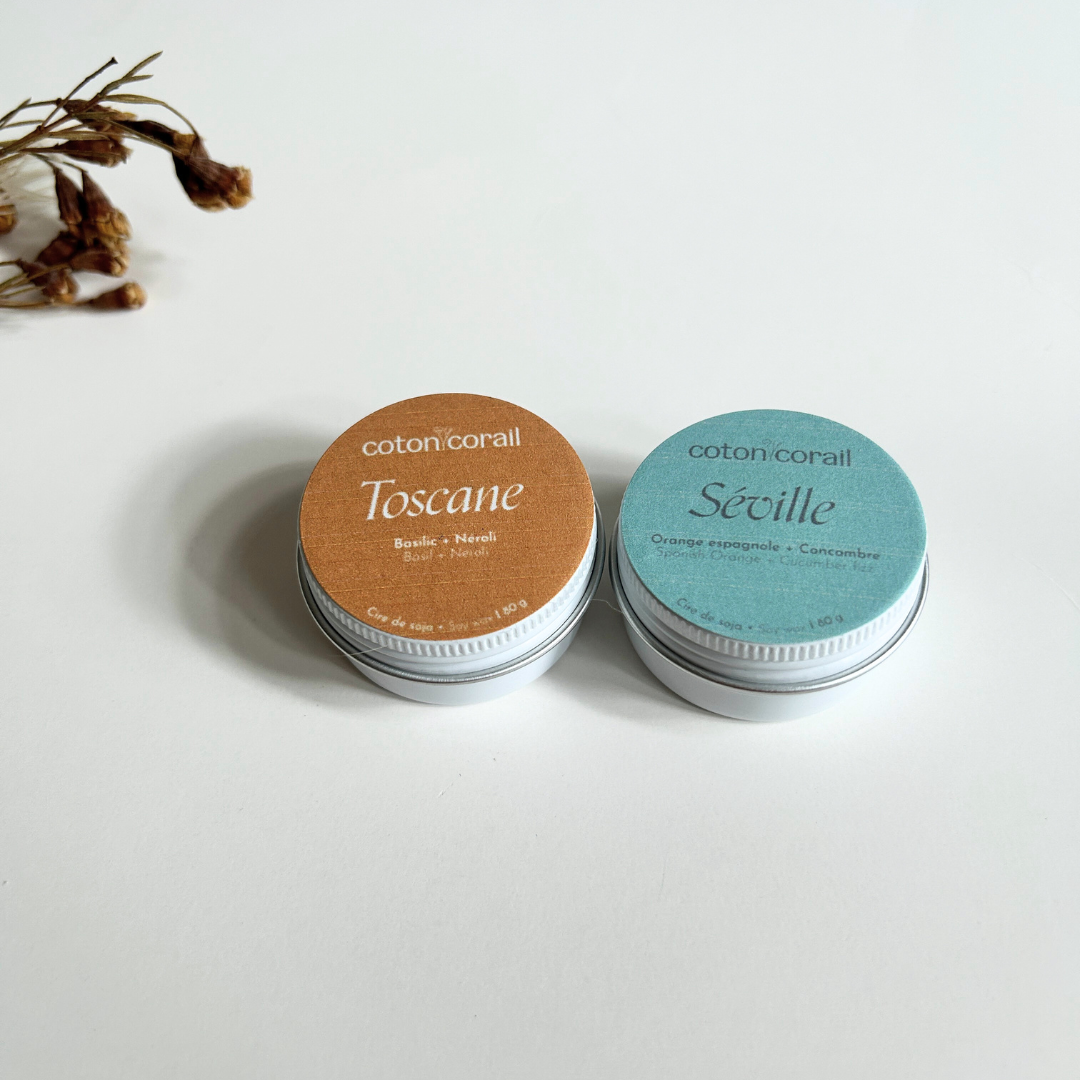 Kit découverte mini bougie Agrume Coton Corail