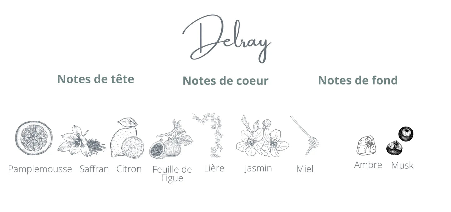 Bougie - Delray | Pomelo + Miel Coton Corail Bougie Parfumée - Fait au québec