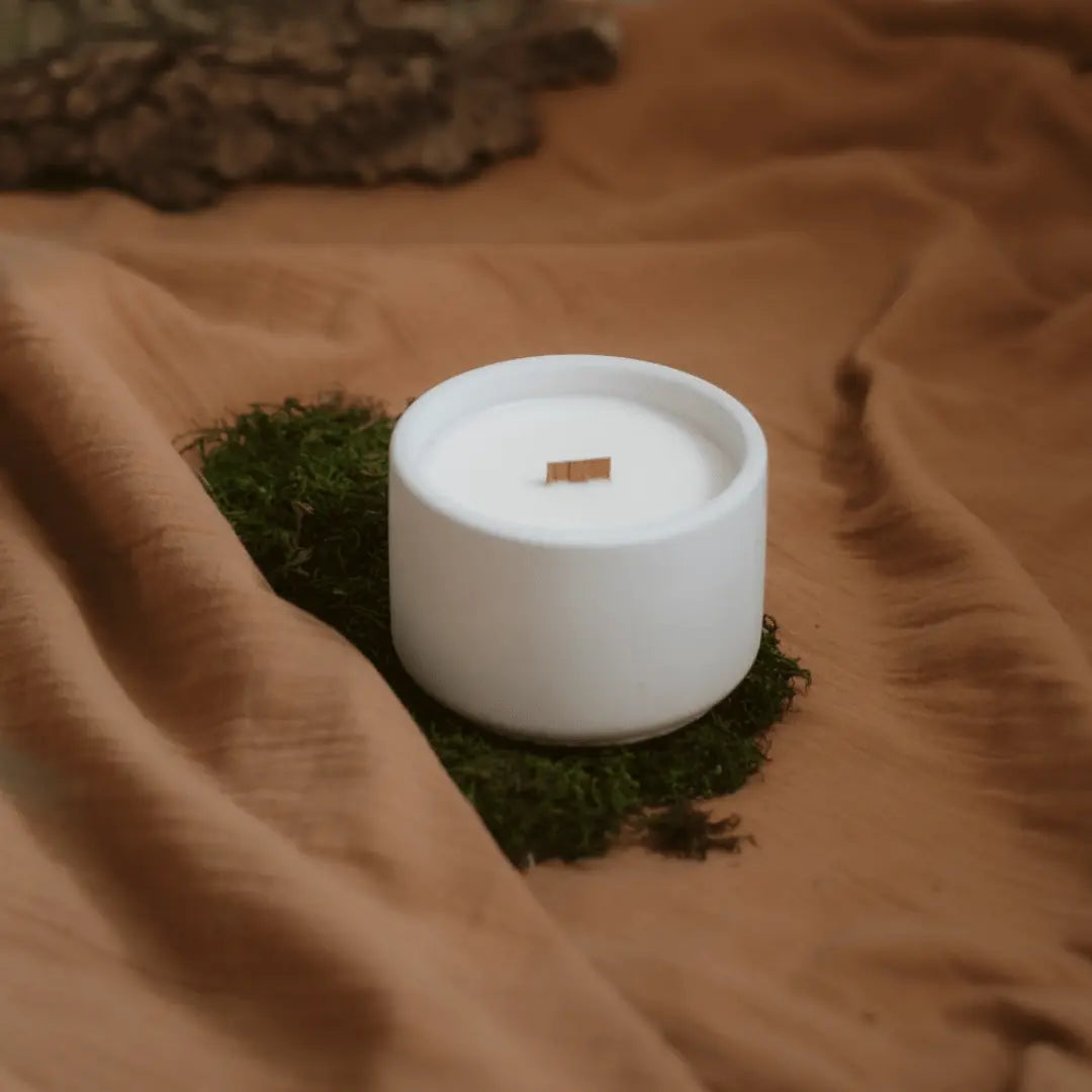 Bougie - Rio | Bois de Teck + Acajou Coton Corail Bougie Parfumée - Fait au québec