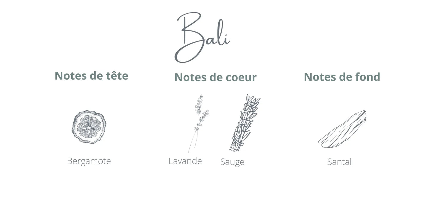 Voyage - Bali | Santal + Sauge Coton Corail Bougie Parfumée - Fait au québec