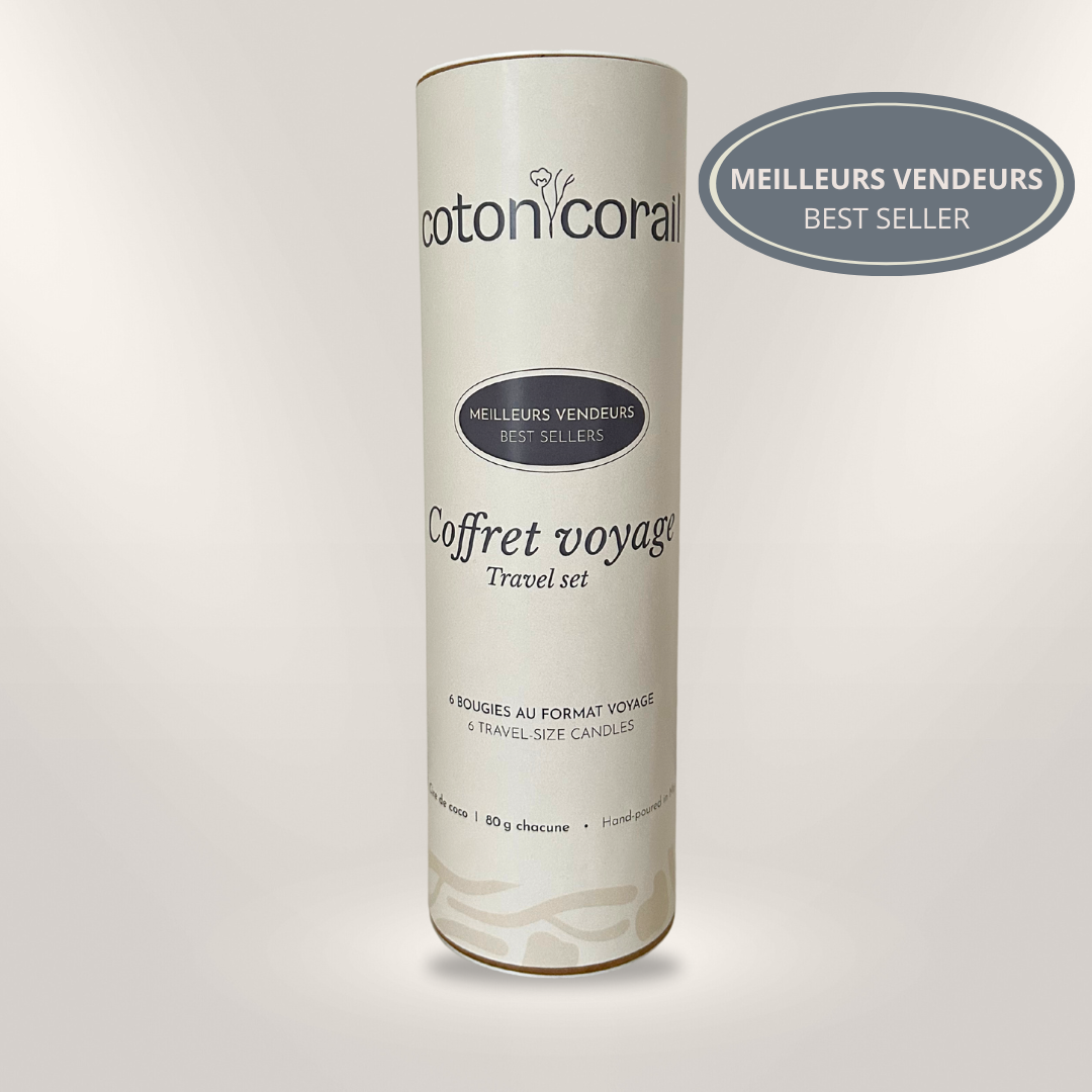 coffret de 6 bougies meilleurs vendeurs coton corail