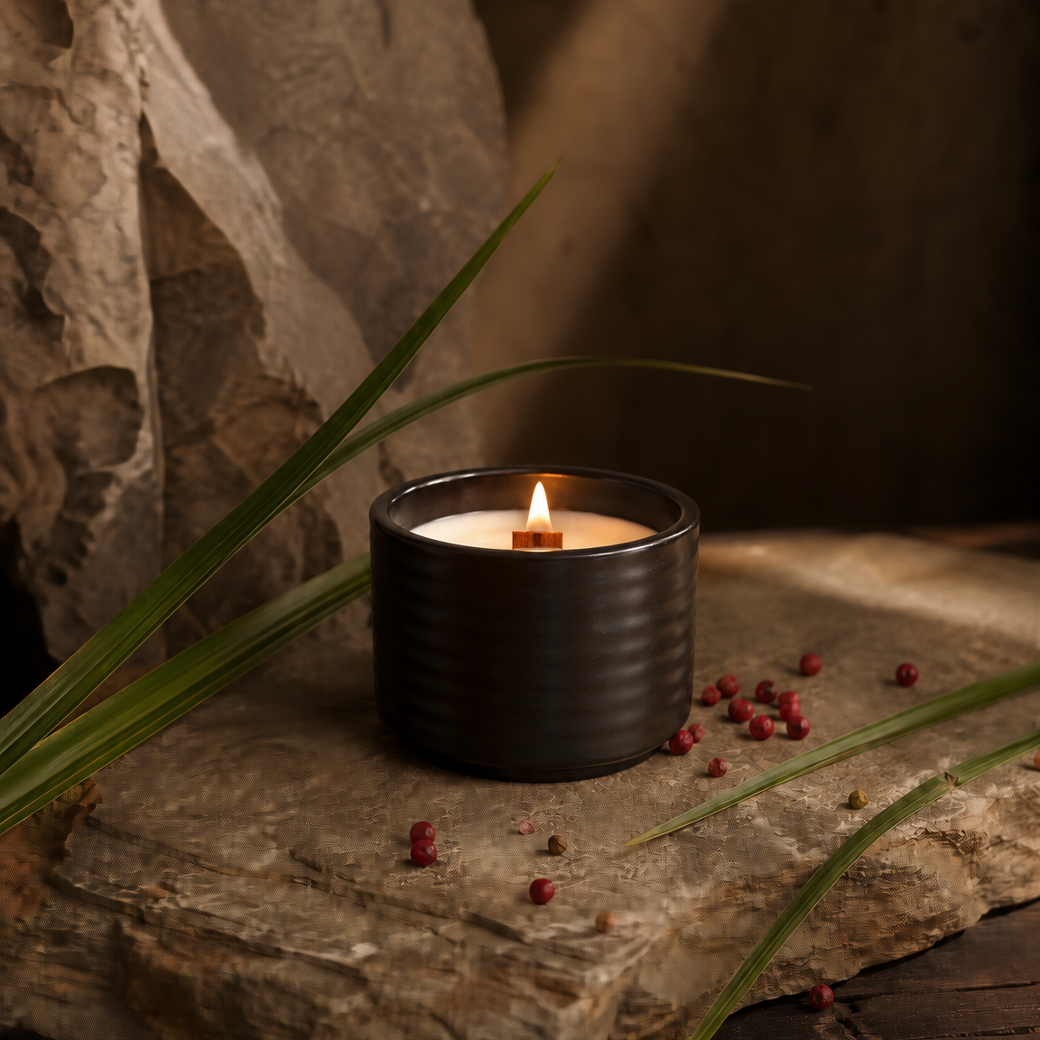 Scented candle Zanzibar with pink pepper and vetiver, Coton Corail