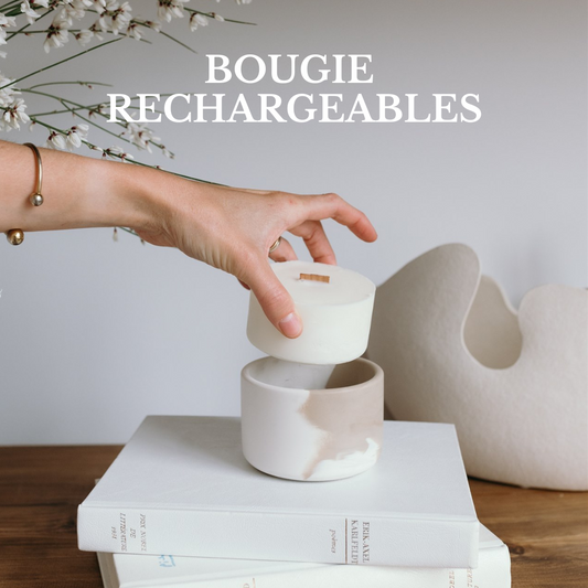 Bougie rechargeable - Bougie Fait au Québec - Chandelle rechargeable - Bougie écoresponsable