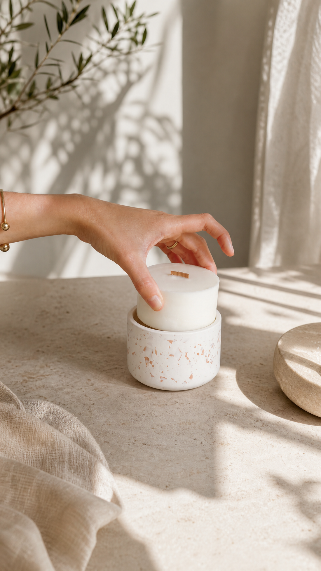 Bougie rechargeable Coton Corail