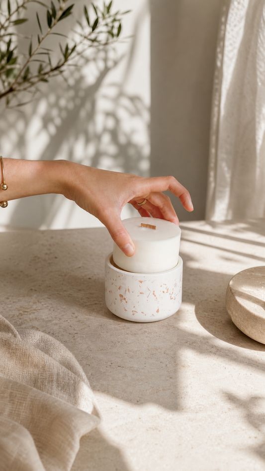 Bougie rechargeable Coton Corail
