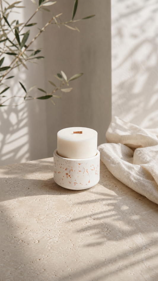 Bougie rechargeable Coton Corail