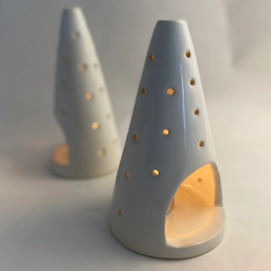 Bougeoir fait à la main - bougie au sapin