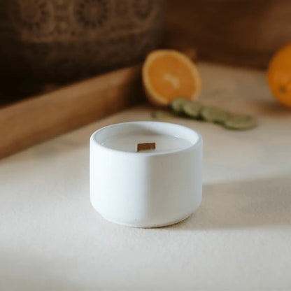 Bougie - Séville | Orange Espagnole + Concombre Coton Corail Bougie Parfumée - Fait au québec