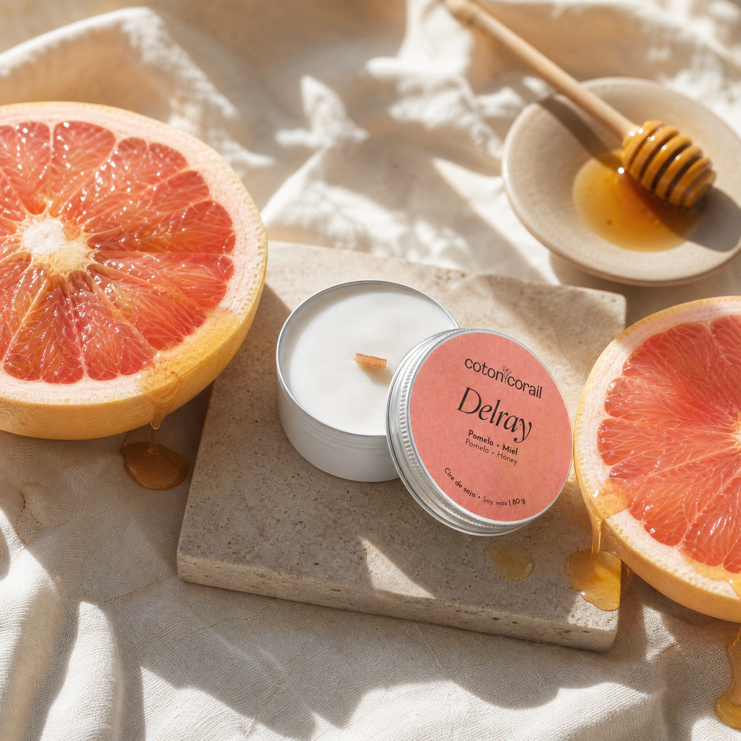 Bougie parfumée Pamplemousse Miel fait au quebec