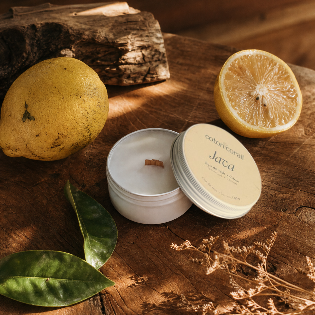 Bougie parfumée Citron teck fait au quebec