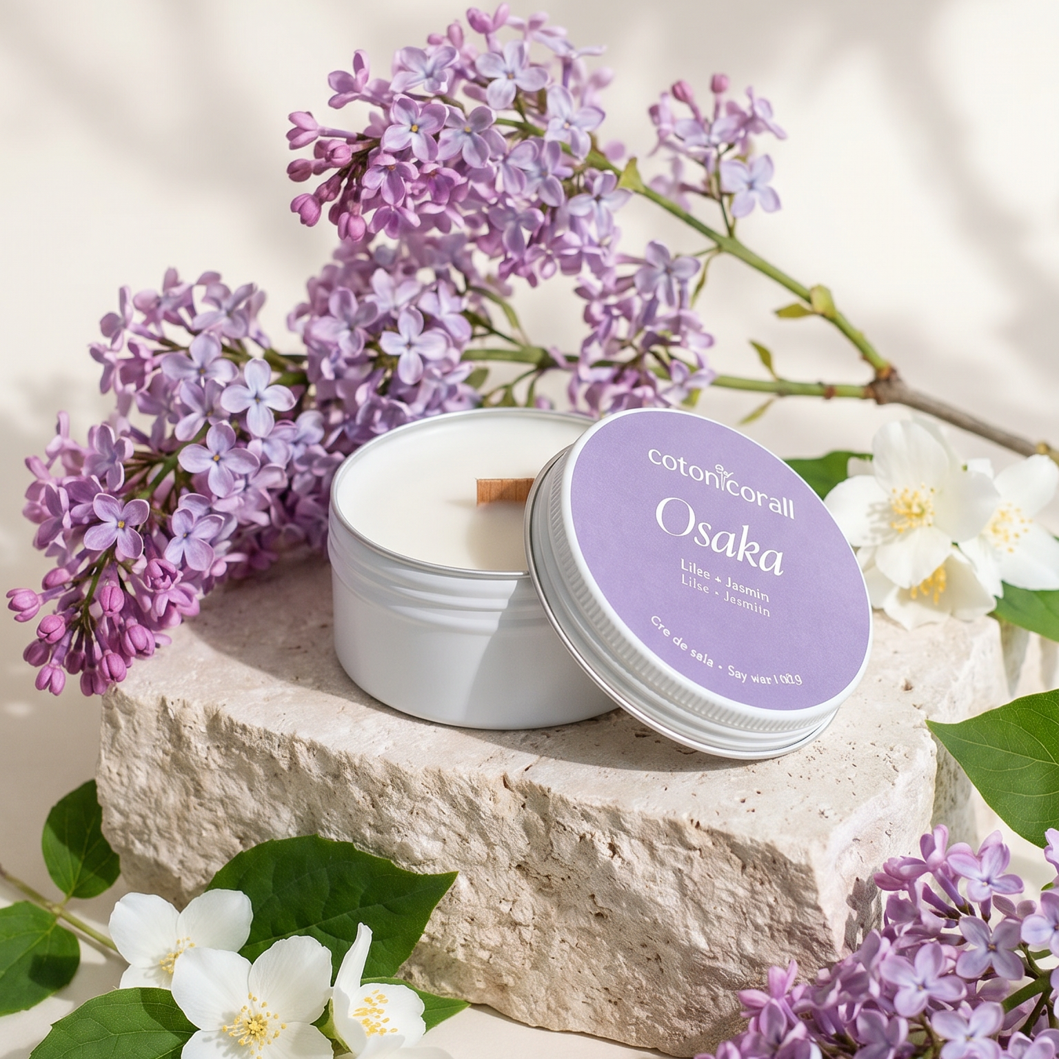Bougie parfumée Lilas Jasmin Fait au quebec