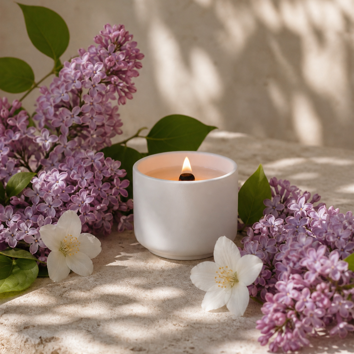 Bougie rechargeable parfumée Lilas Jasmin