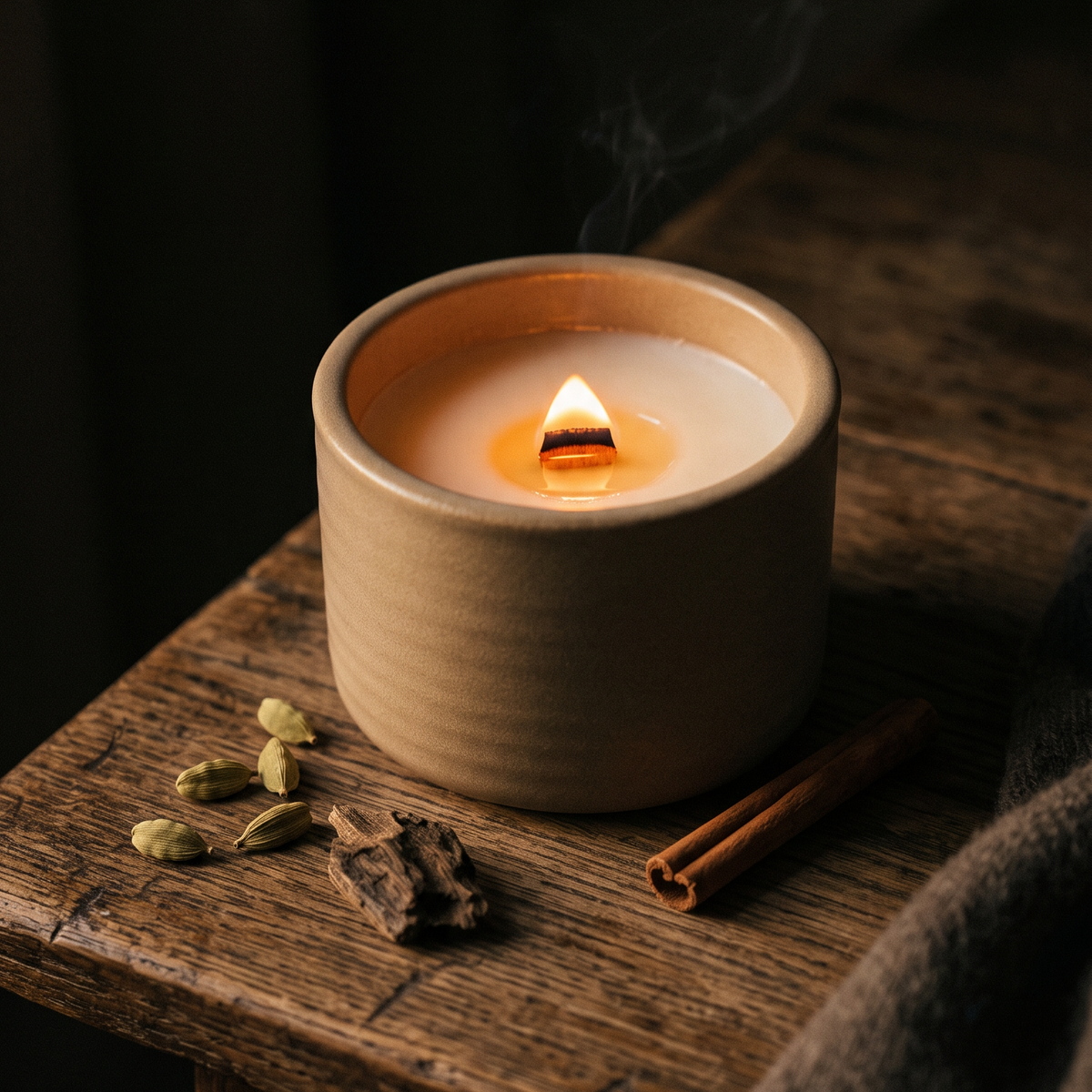 Bougie parfumée Cardamome + Oud fait au quebec