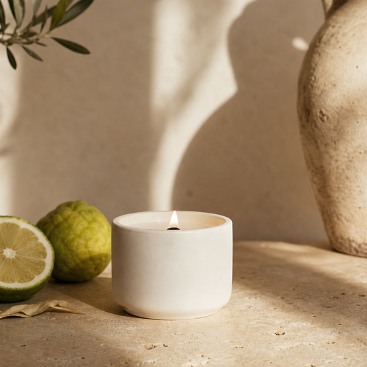 Bougie parfumée Bergamote, fait au quebec, rechargeable