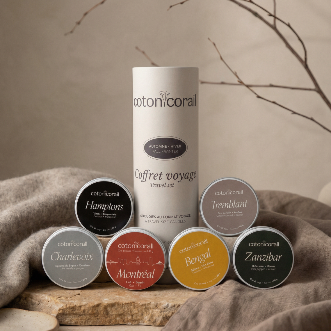 coffret bougies cire de coco fragrance hivers