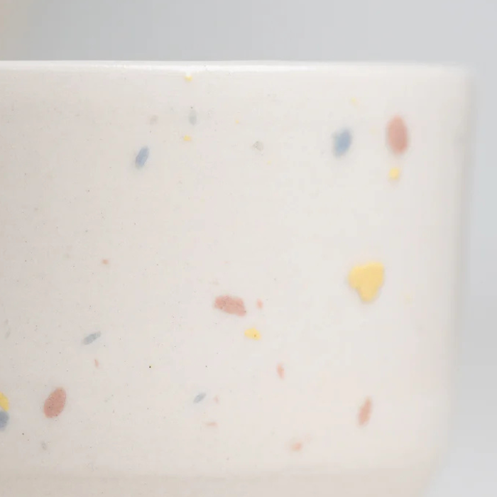 Bougie rechargeable en céramique style confetti - Parceline - Fait au quebec
