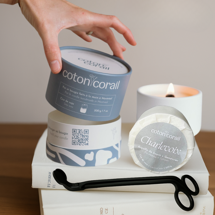 Bougie cire de coco - Recharge - Fait à au Québec