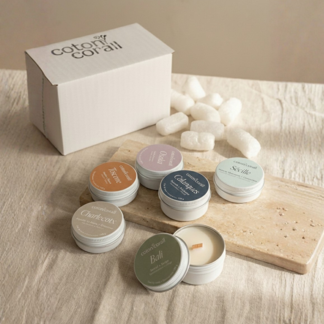 6 mini bougies fait au quebec