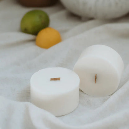 Recharge Java | Bois de Teck + Citron Coton Corail Bougie Parfumée - Fait au québec