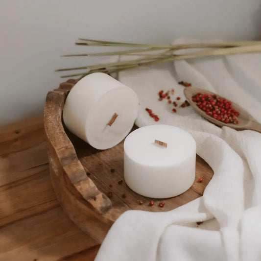 Recharge - Zanzibar | Poivre Rose + Vétiver Coton Corail Bougie Parfumée - Fait au québec