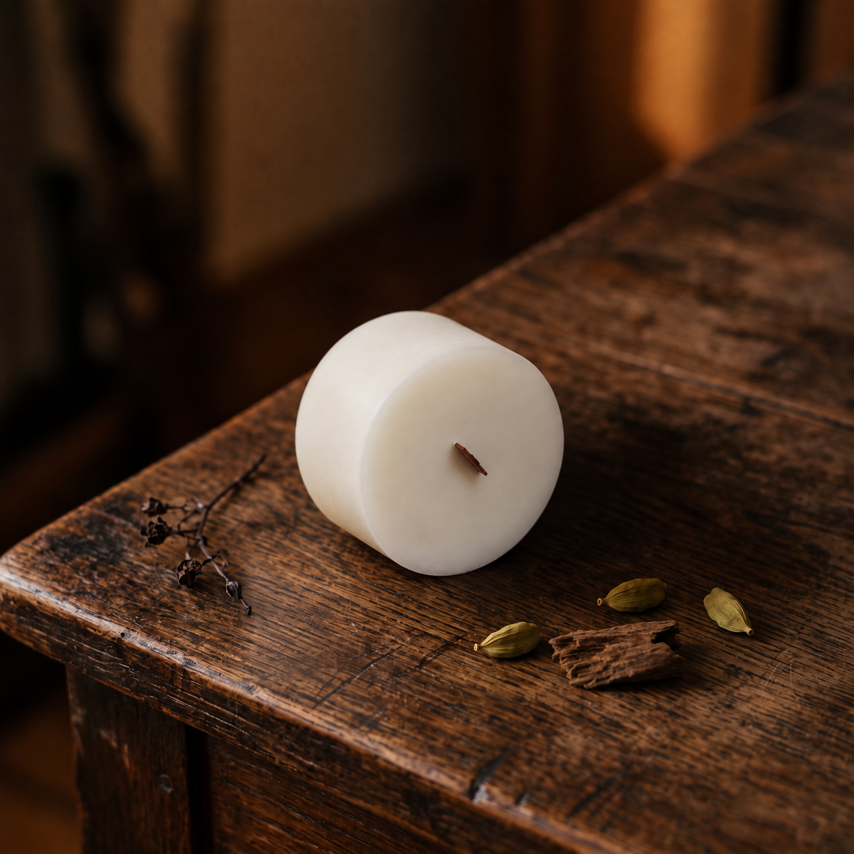 Recharge bougie parfumée Cardamome et Oud - coulée à la main au quebec