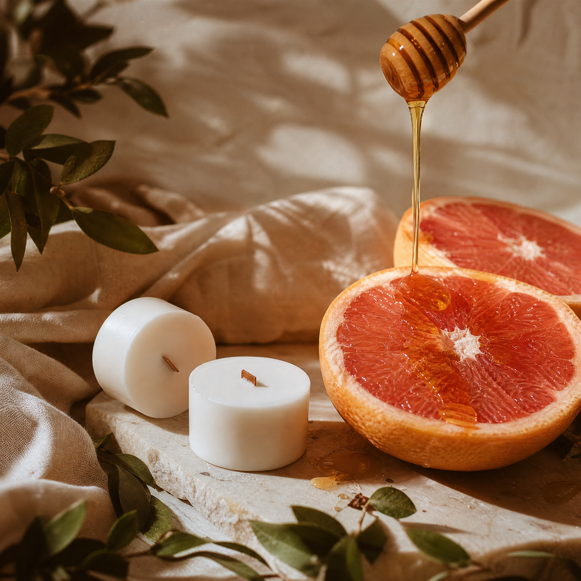 Recharge bougie parfumée pamplemousse miel- artisanale