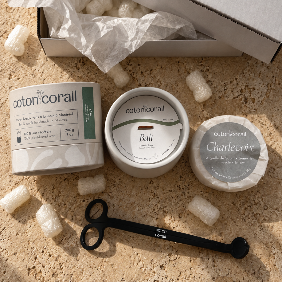 Cadeaux bougie rechargeable cire de coco