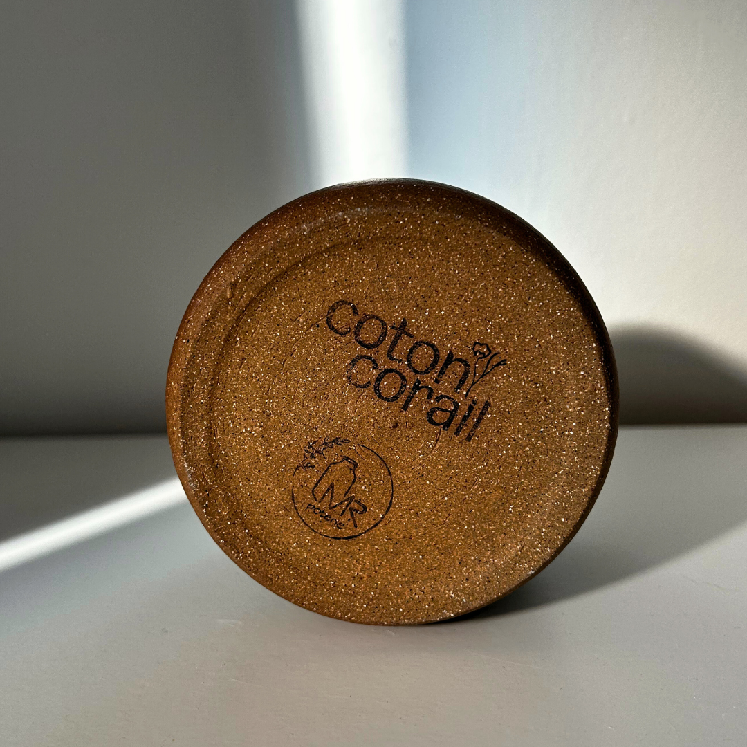 bougie ceranique coton corail mr poterie