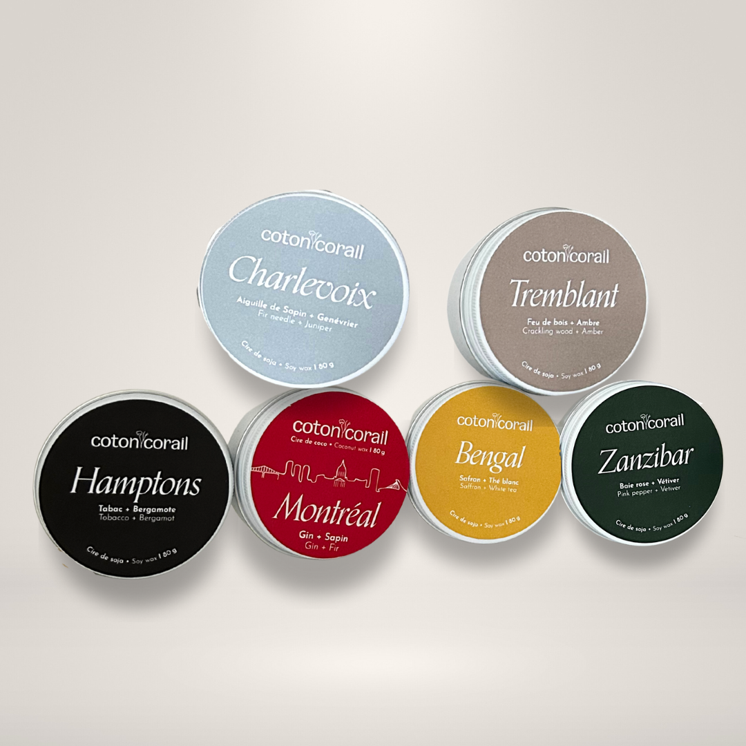 bundle de 6 bougies automne hivers fait au quebec