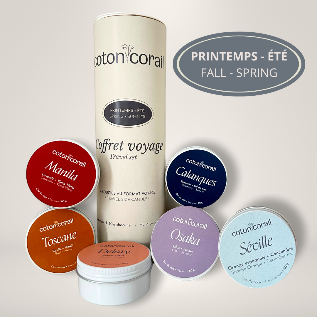 coffret printemps été bougies fait main