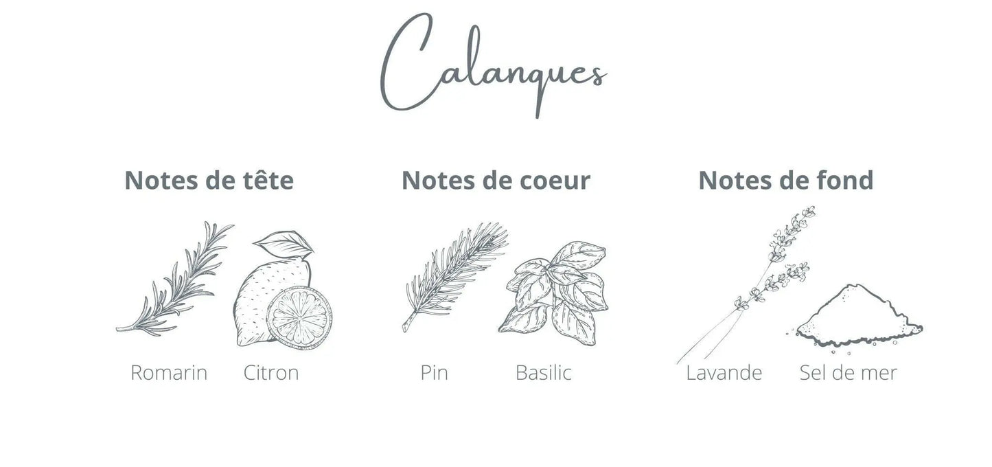 Bougie - Calanques | Romarin + Sel de mer Coton Corail Bougie Parfumée - Fait au québec